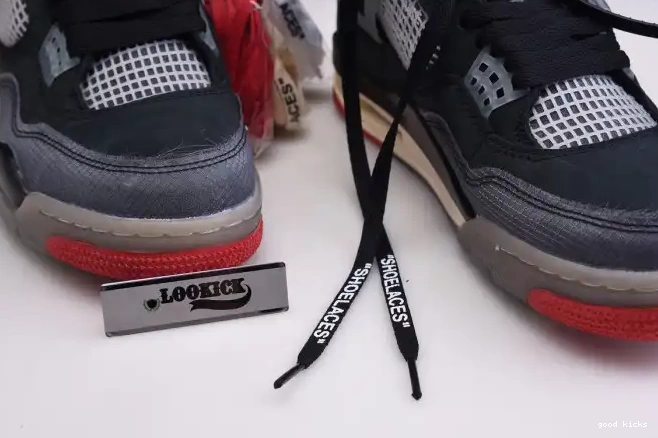 Cheap Off White x Air Jordan 4 Bred Retro CV9388-001 0507